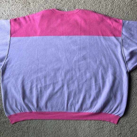 Free People Uptown Colorblock Pullover Sweater Pink Purple - Picture 6 of 12